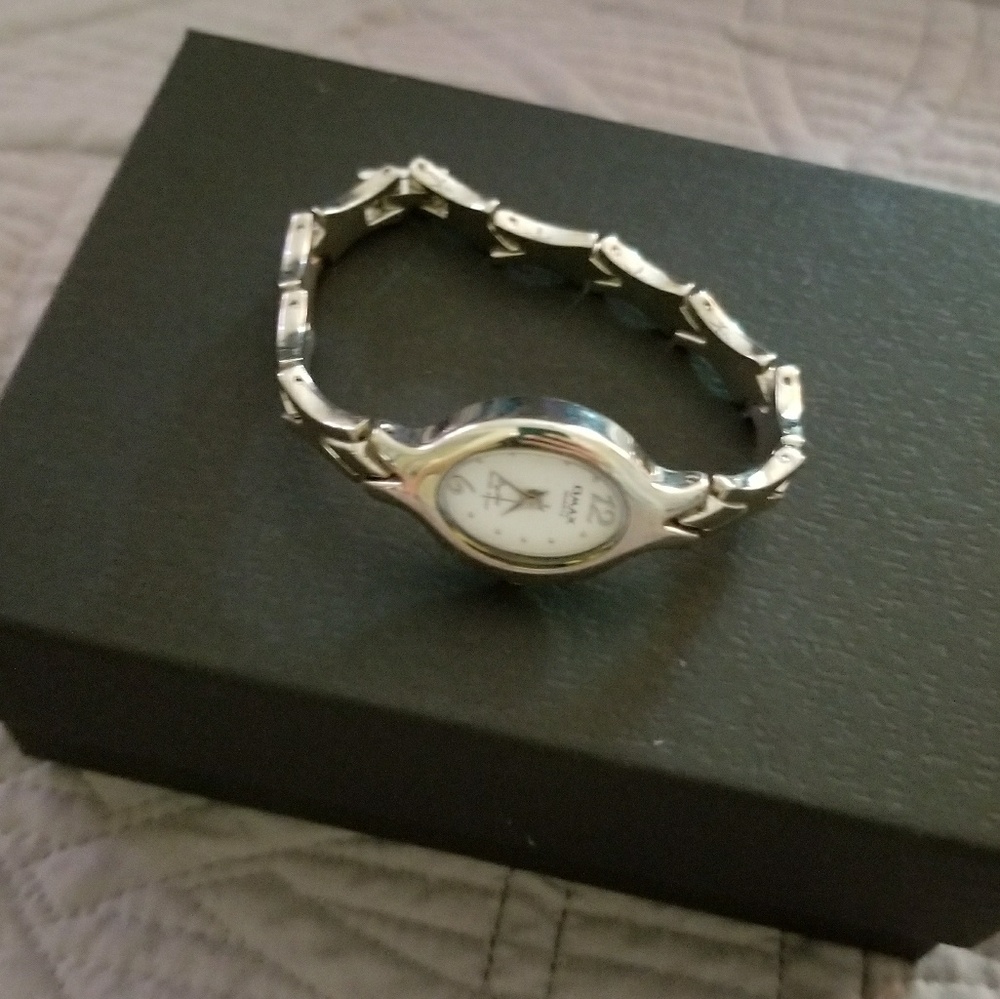 Silver toned watch
